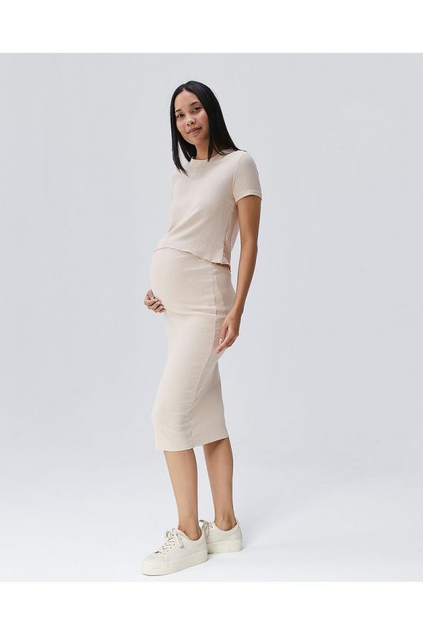 Lyn Mama KATE Two-Piece Dress Set - Beige