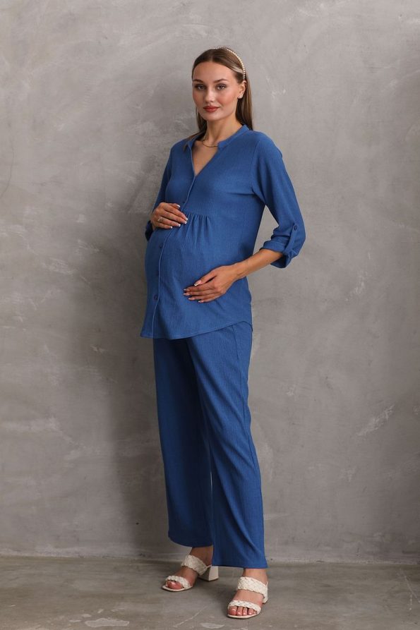 Miss World Lissa Front Button V-Neck Maternity and Nursing Outfit