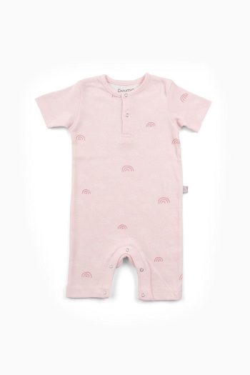 Boumini Cotton Short Sleeve Baby Romper Pink Rainbow