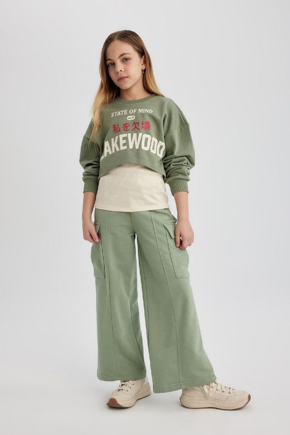 Defacto Girls Wide Leg Cargo Sweatpants