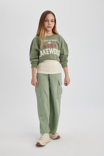 Defacto Girls Wide Leg Cargo Sweatpants