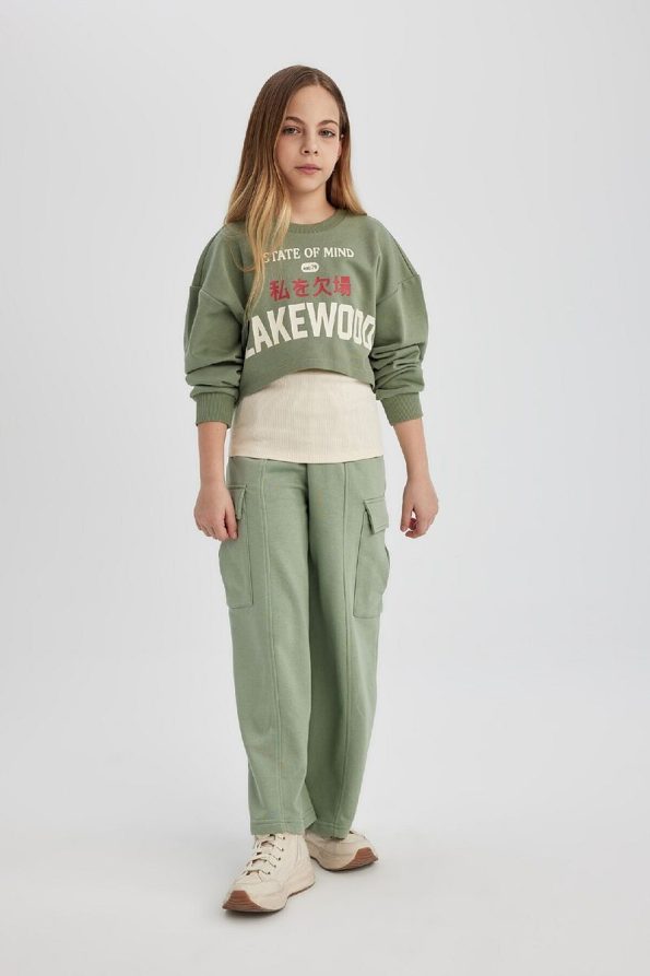 Defacto Girls Wide Leg Cargo Sweatpants