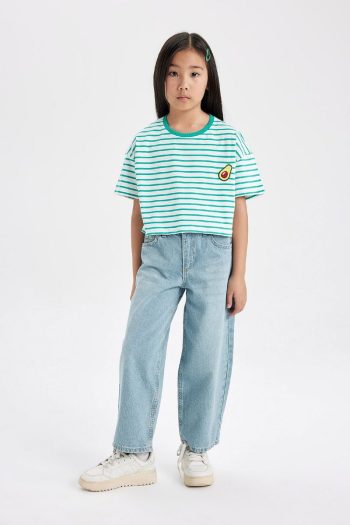 Girls' Striped Short Sleeve T-Shirt