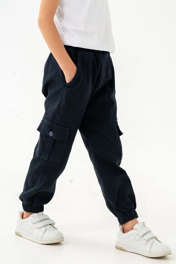 Gold Class Kidswear Elastic Waist Cargo Pocket Jogger Pants for Boys