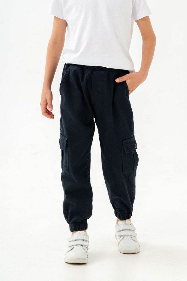 Gold Class Kidswear Elastic Waist Cargo Pocket Jogger Pants for Boys