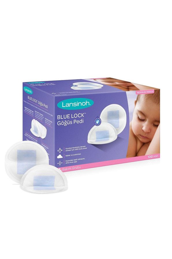 LANSINOH Blue Lock Breast Pads 100 Count