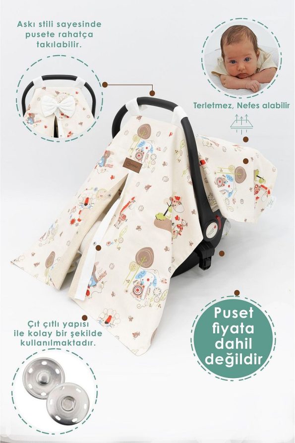 Mordesign Orthopedic Stroller Cushion Set, Cover and Sheet 3-Piece Set, Hanging Style, Animal Series