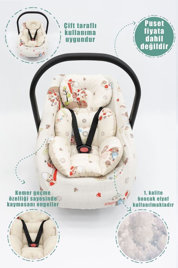 Mordesign Orthopedic Stroller Cushion Set, Cover and Sheet 3-Piece Set, Hanging Style, Animal Series