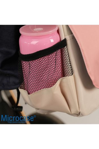 Microcase Adjustable 2-in-1 Baby Stroller Bag with Shoulder Strap and Handle in Pink Cream