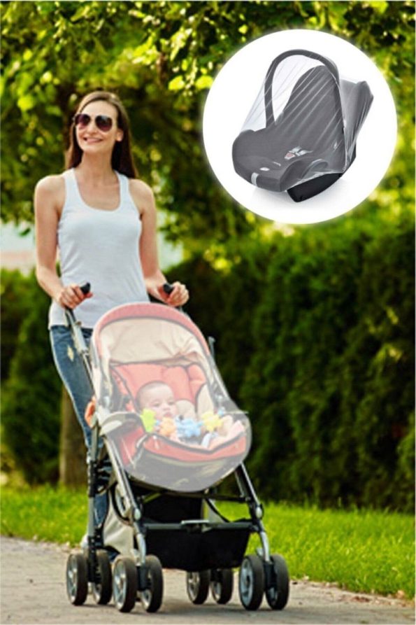 Özlem Toys Baby Stroller Mosquito Net (Black, Compatible with All Strollers)