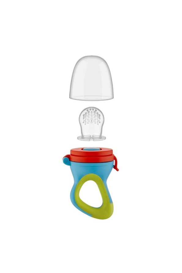 Babyjem Feeding Set - Spill-Proof Orange Plate & Silicone Fruit and Vegetable Teether