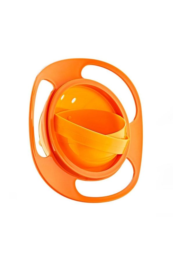 Babyjem Feeding Set - Spill-Proof Orange Plate & Silicone Fruit and Vegetable Teether