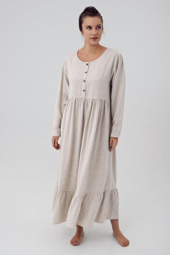 Increase Linen Long Sleeve Maternity Dress