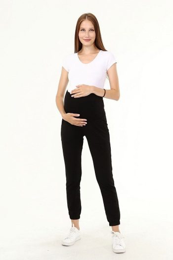 Luvmabelly Myra8090 - Black Maternity Jogger Pants