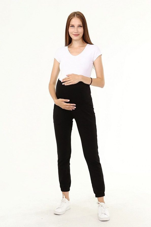 Luvmabelly Myra8090 - Black Maternity Jogger Pants