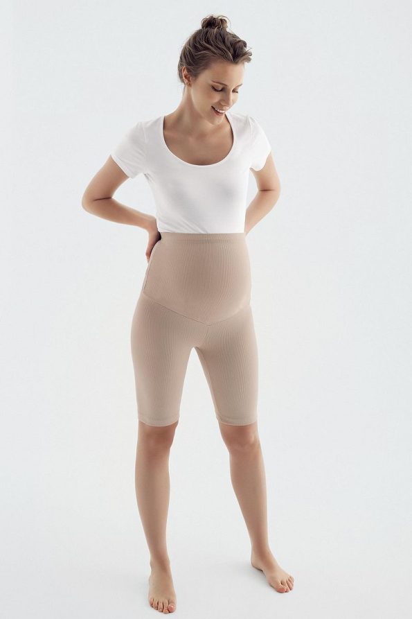 Adjustable Waist Over-the-Knee Biker Maternity Leggings