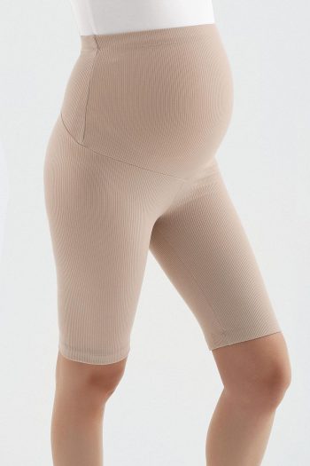 Adjustable Waist Over-the-Knee Biker Maternity Leggings