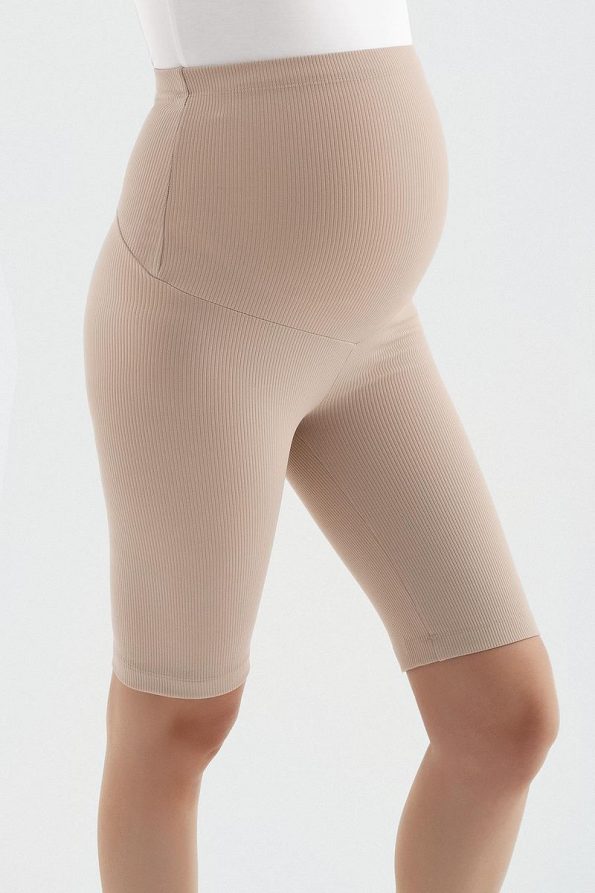 Adjustable Waist Over-the-Knee Biker Maternity Leggings