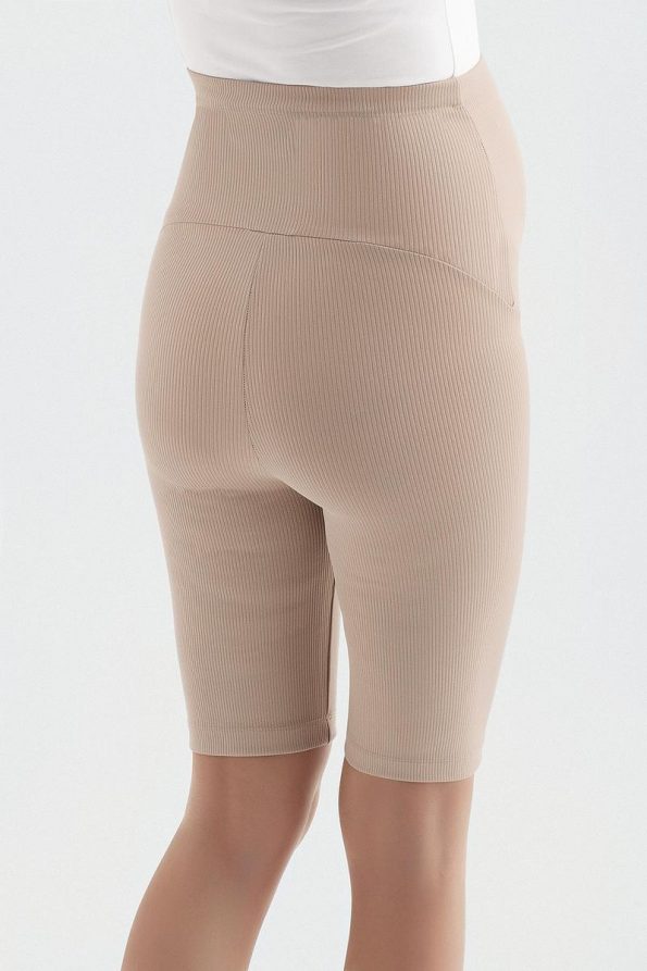 Adjustable Waist Over-the-Knee Biker Maternity Leggings