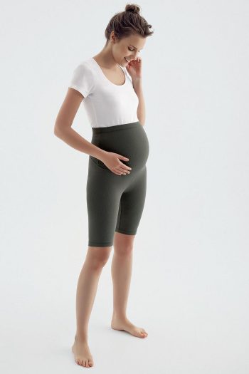 Adjustable Waist Biker Maternity Leggings