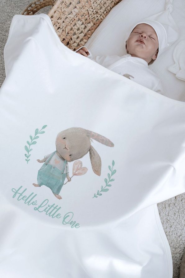Tuğba Swan Organic 11-Piece Hospital Set - Baby - Bunny Overalls