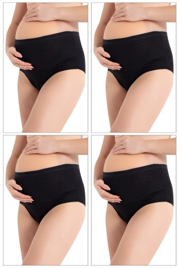 Arma Yıldız 100% Cotton Supportive Maternity Briefs Black Pack of 4