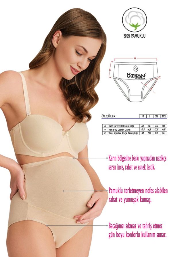 ÖZKAN Women's Cotton Blend High-Waisted Maternity Briefs