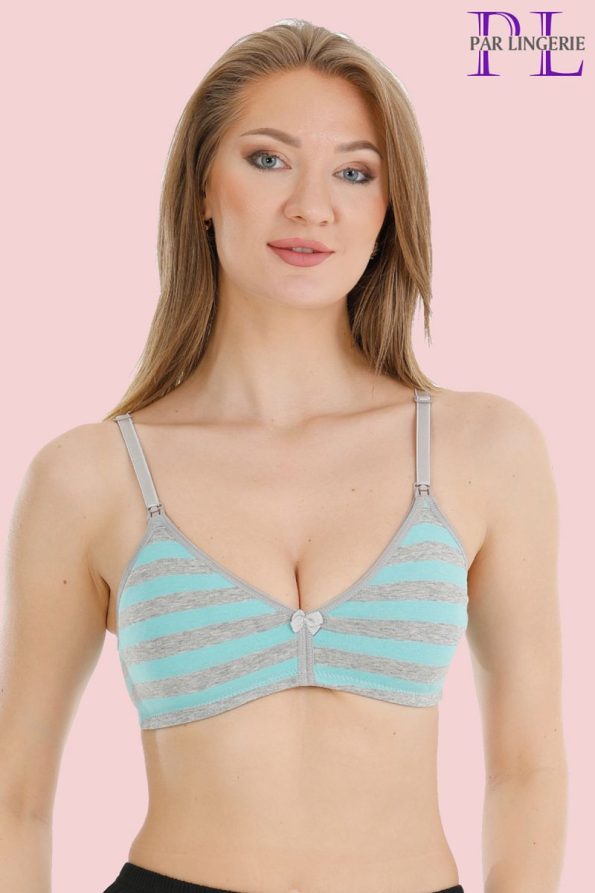 Mint-Grey Nursing Bra for Pregnant Moms