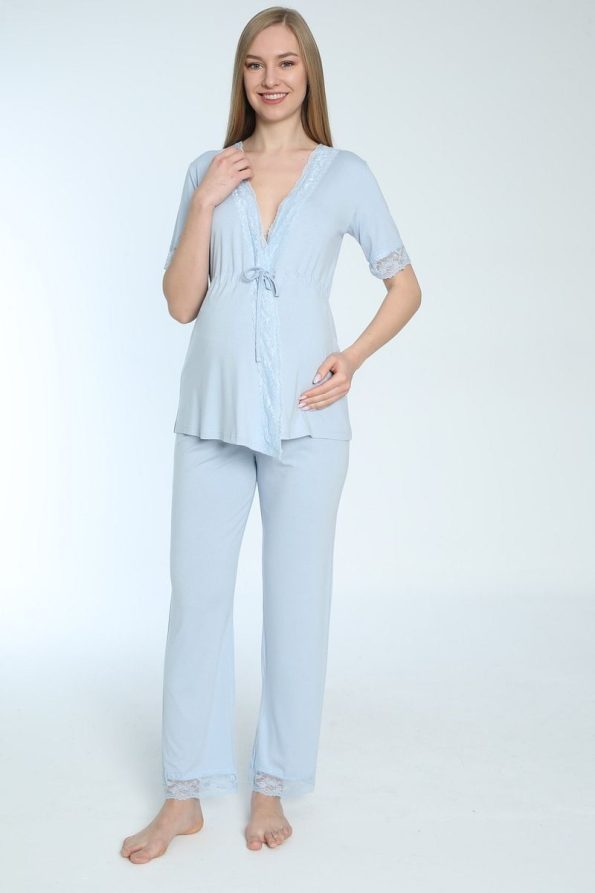 Miss World Lissa Front-Opening Maternity and Nursing Pajama Set