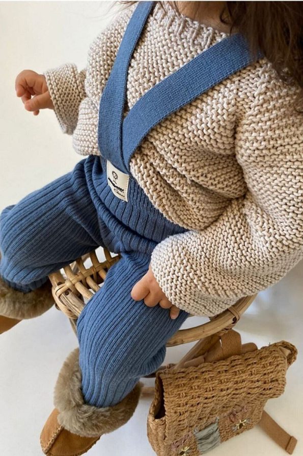Minytrendy 2-Piece Set for Babies with Cross-Back Stretch Knit Pants