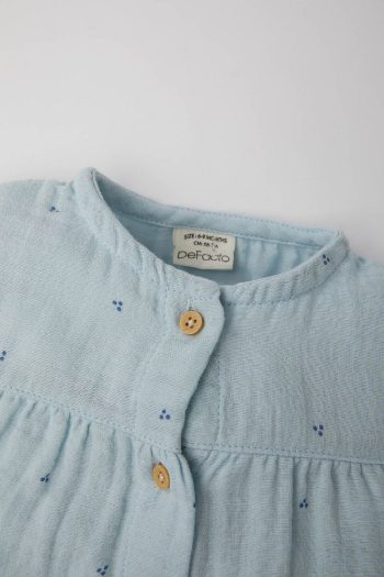Defacto Baby Girl Newborn Short Sleeve Polka Dot Muslin Romper