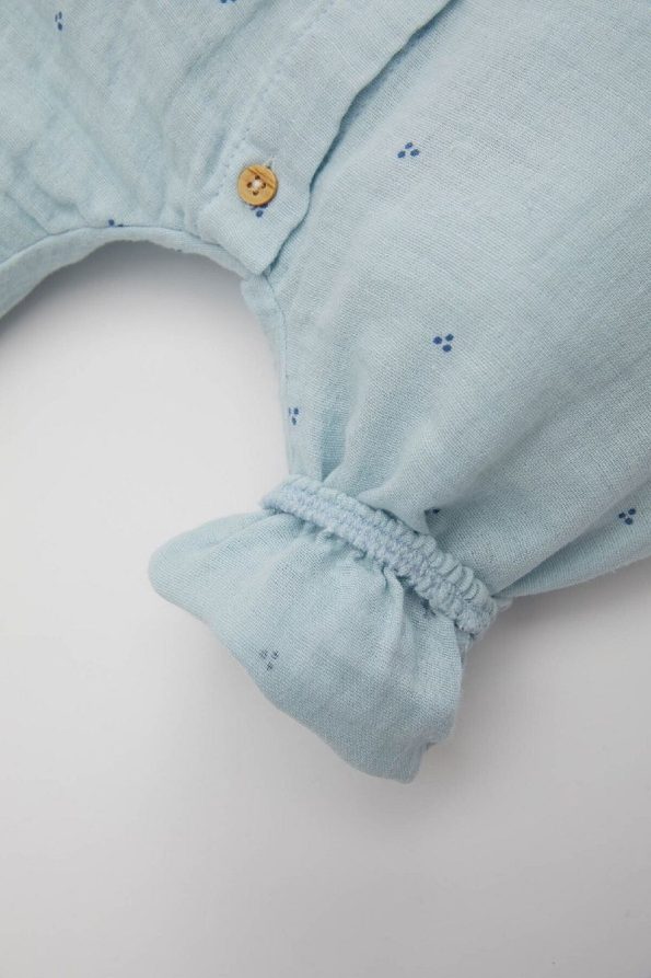 Defacto Baby Girl Newborn Short Sleeve Polka Dot Muslin Romper