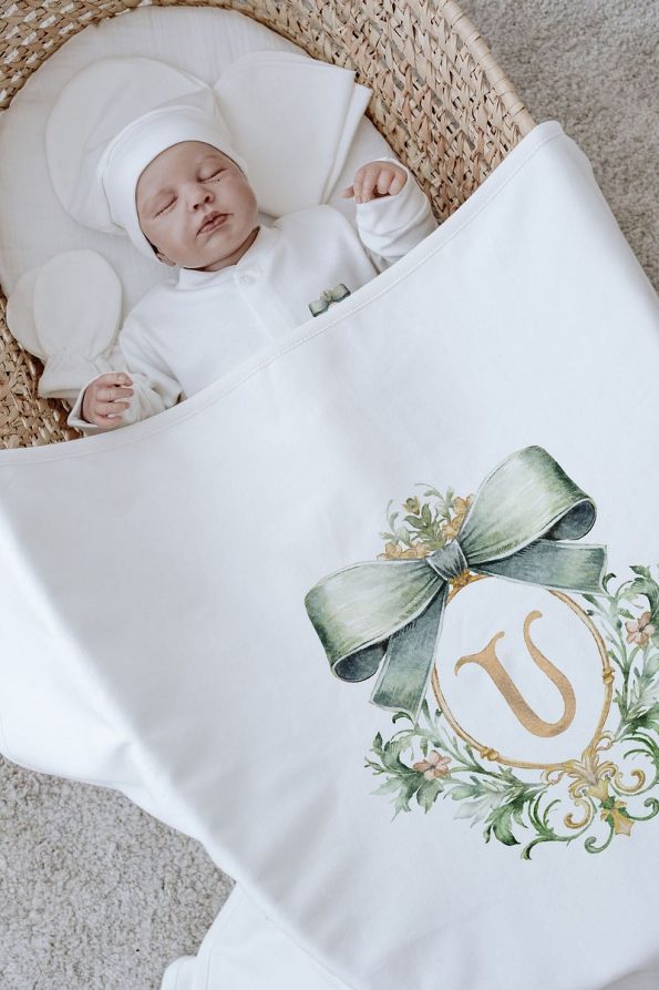 Tuğba Swan Organic 11-Piece Hospital Set - Green Royal Series - U Letter