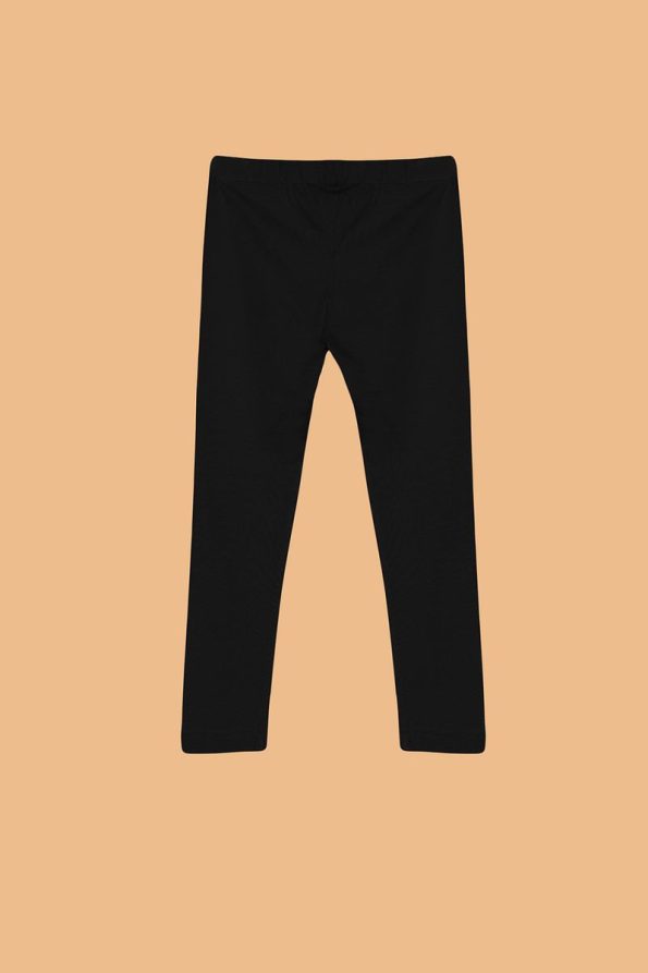 Trendyolmilla Kids Black Cotton Basic Leggings for Girls