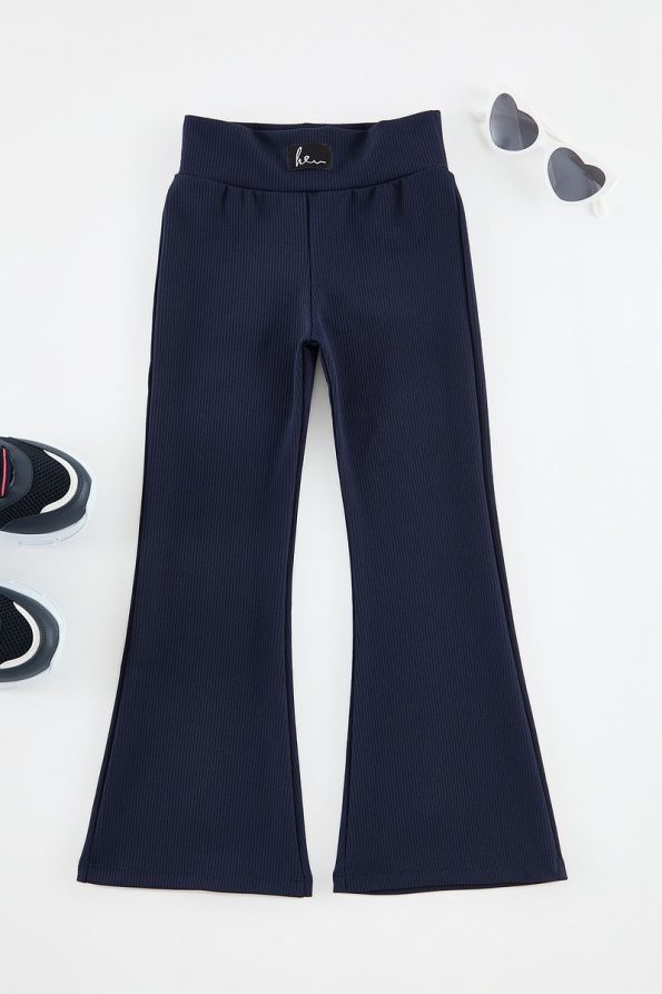 Trendyolmilla Kids Navy Blue Girls Flare Basic Knit Leggings