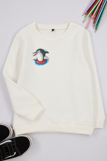 Trendyolmilla Kids Cream Cotton Printed Knit Sweatshirt