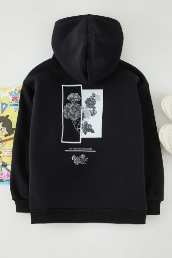 Trendyolmilla Kids Black Boys Mini Me Printed Sweatshirt