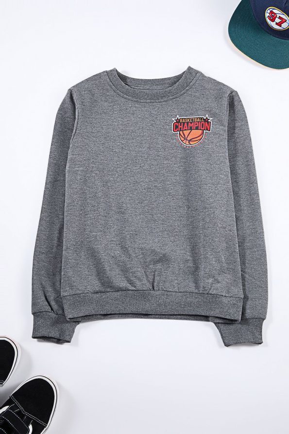 Trendyolmilla Kids Anthracite Printed Knit Sweatshirt for Boys