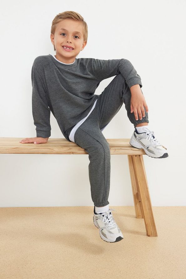 Trendyolmilla Kids Anthracite Boys' Knit Tracksuit