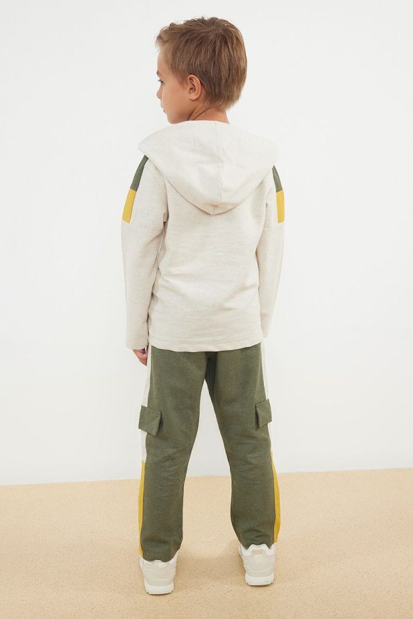 Trendyolmilla Kids Beige Cotton Lightweight Sweatshirt and Pants Set