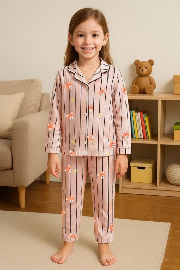 Trendyolmilla Kids Powder Pink Animal Print Pajama Set