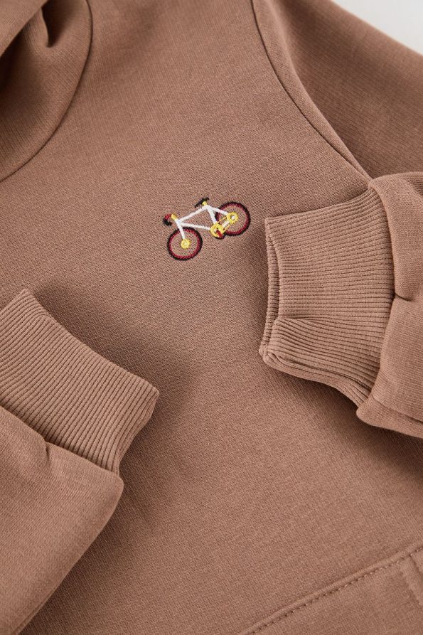 Trendyolmilla Kids Brown Unisex Printed Cotton Hoodie Mini Me Sweatshirt