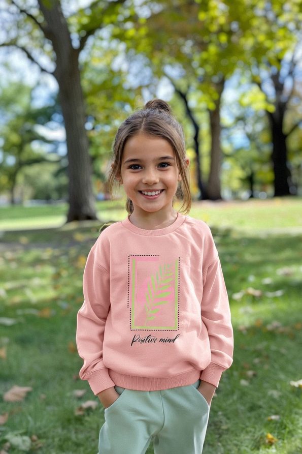 Trendyolmilla Kids Pink Printed Knit Sweatshirt