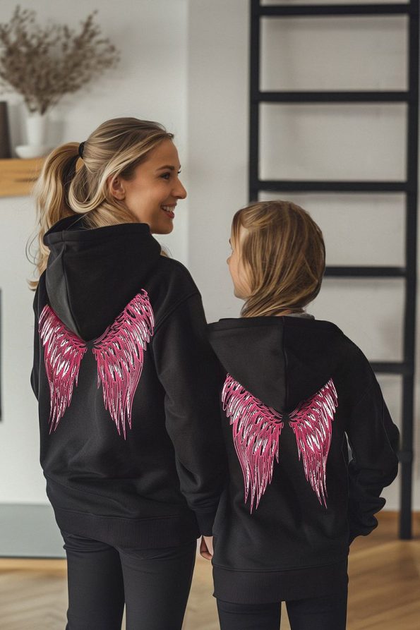 Trendyolmilla Kids Black Mother-Daughter Printed Mini Me Sweatshirt