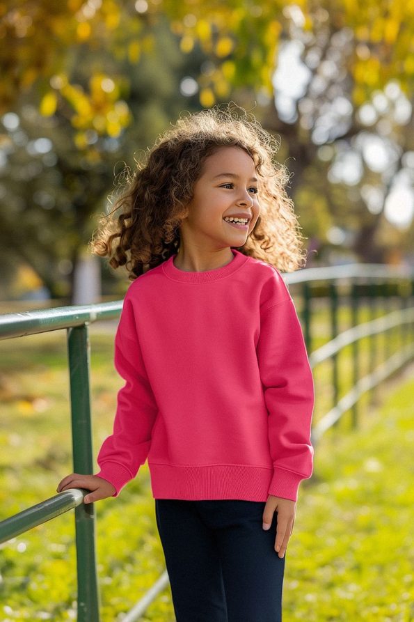 Trendyolmilla Kids Pink-Ivory Girls Seasonal Lightweight Basic Knit Sweatshirt