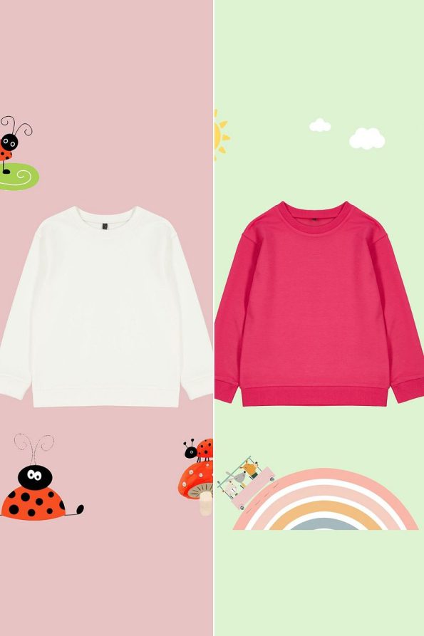 Trendyolmilla Kids Pink-Ivory Girls Seasonal Lightweight Basic Knit Sweatshirt