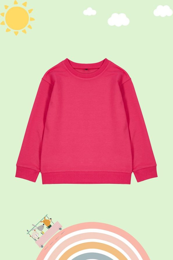 Trendyolmilla Kids Pink-Ivory Girls Seasonal Lightweight Basic Knit Sweatshirt