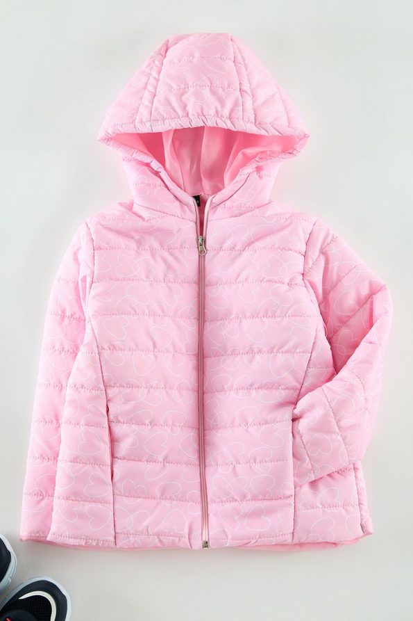 Trendyolmilla Kids Pink Patterned Hooded Puffer Jacket