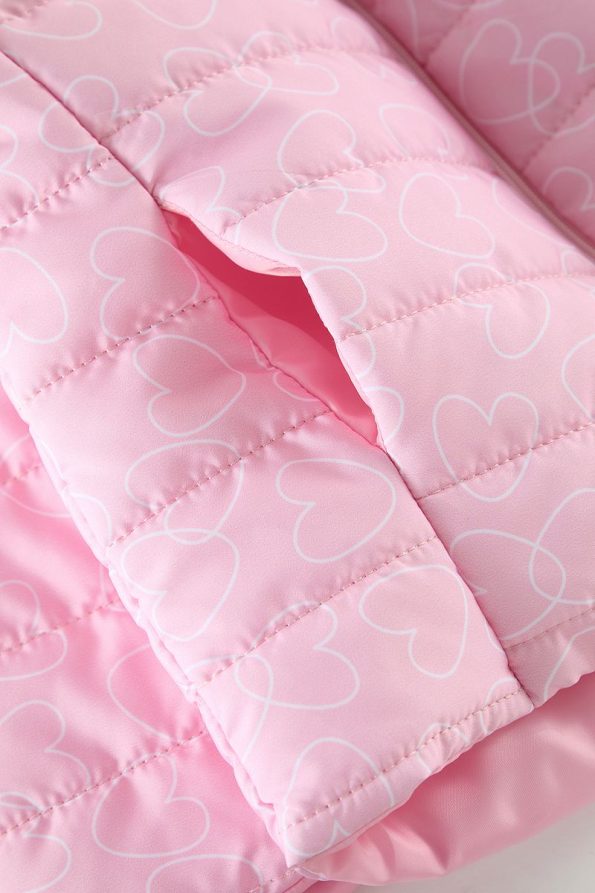 Trendyolmilla Kids Pink Patterned Hooded Puffer Jacket