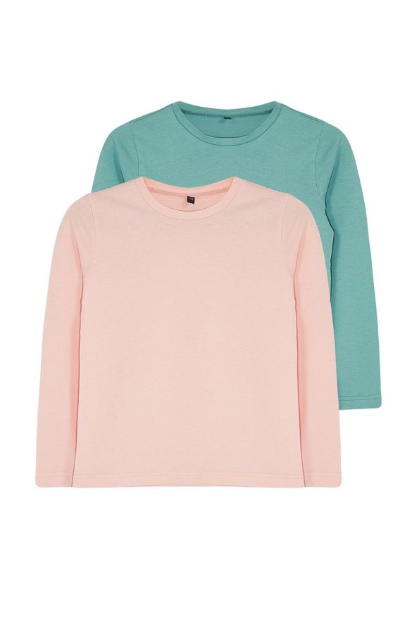 Trendyolmilla Kids Powder-Mint 2-Pack Girls' Cotton T-Shirts